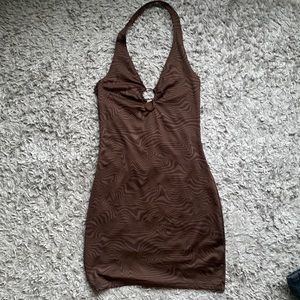 WORN ONCE: Divided Body-con Halter Dress
